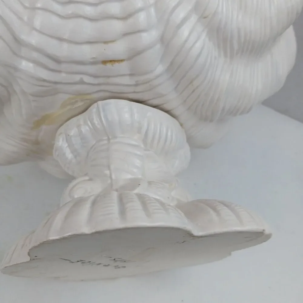 Vtg Large Deco Regency MCM Pink Ceramic Oyster Shell Clamshell Bowl Planter